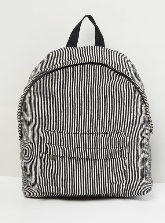 MAX Women Striped Zip Closure Backpack