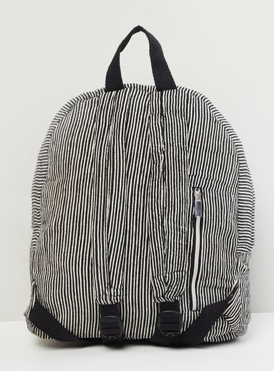 MAX Women Striped Zip Closure Backpack