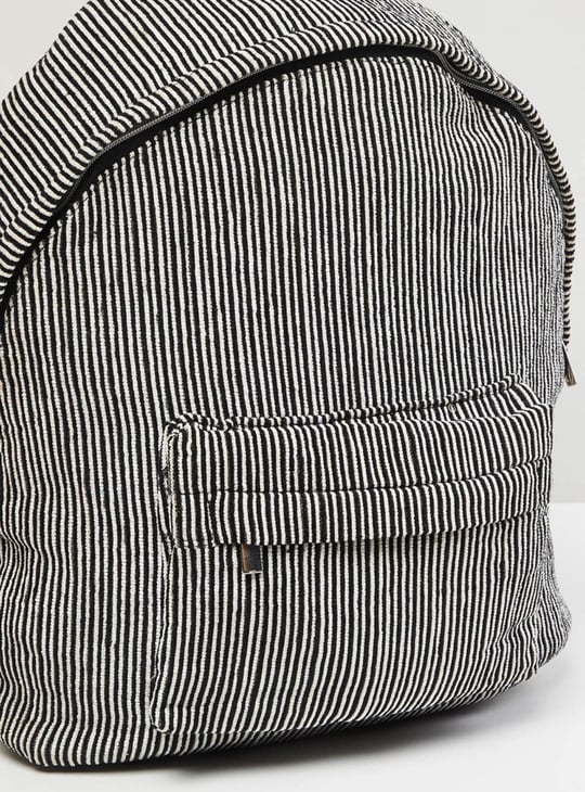 MAX Women Striped Zip Closure Backpack