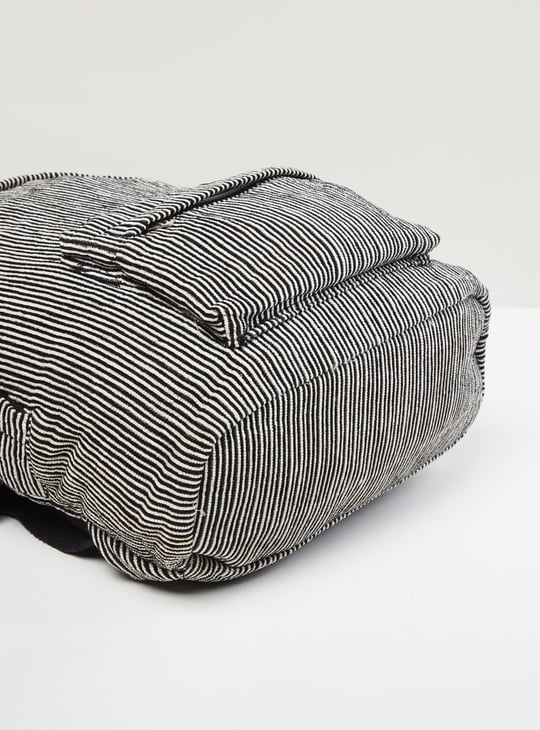 MAX Women Striped Zip Closure Backpack