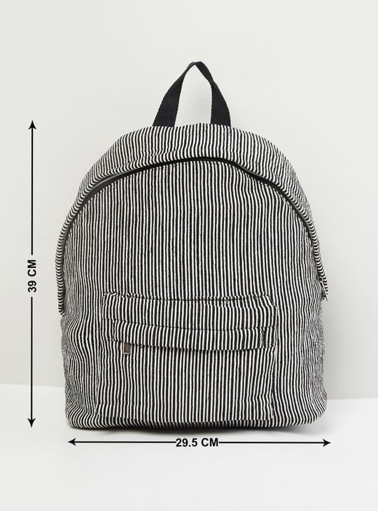 MAX Women Striped Zip Closure Backpack