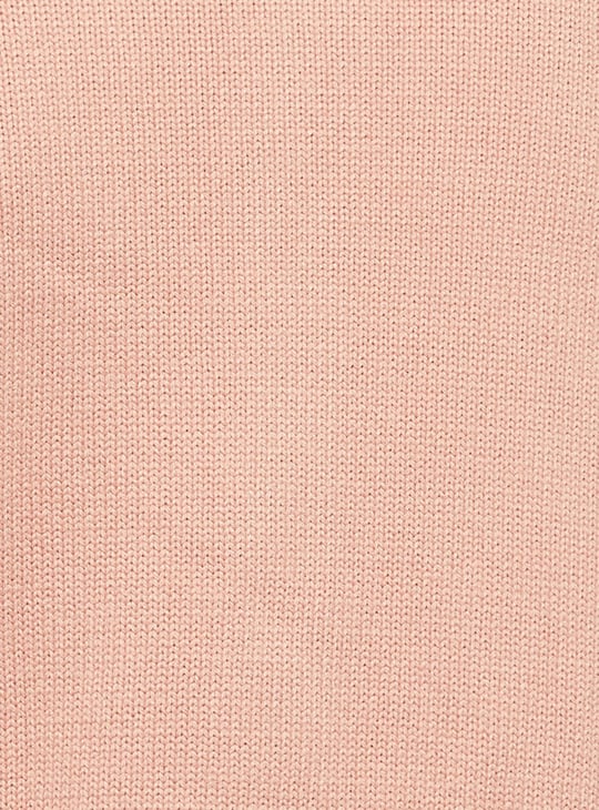 Women Knit Long Sleeve Cardigan with Ribbed Trim 