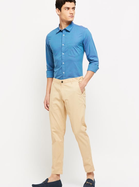 Men Solid Full Sleeves Slim Fit Casual Shirt