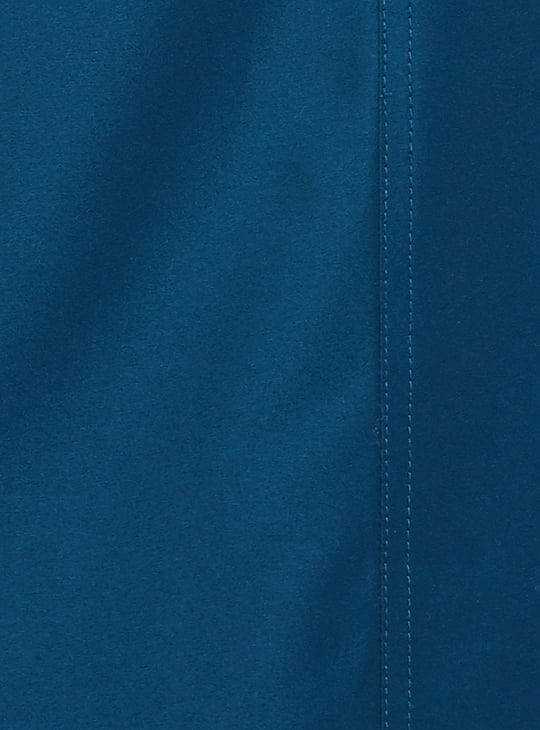 Women Solid Drawstring Waist Parka with Faux Fur Hood