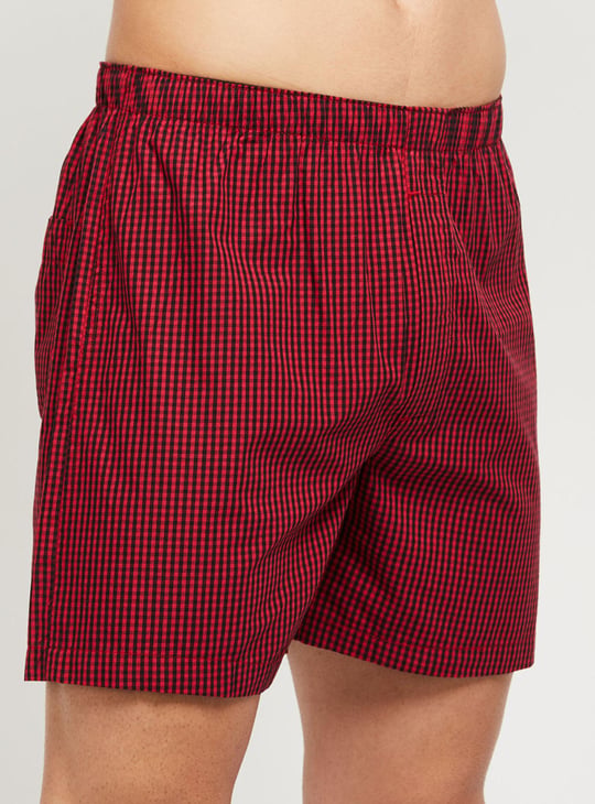 Men Checked Elasticated Boxers 