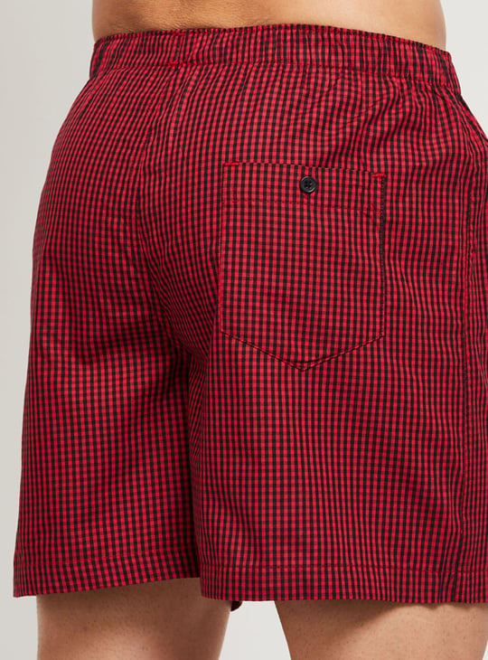 Men Checked Elasticated Boxers 