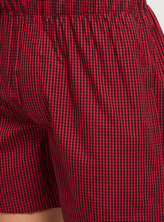 Men Checked Elasticated Boxers 