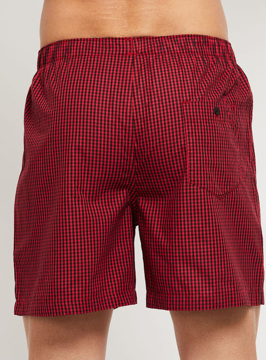 Men Checked Elasticated Boxers 
