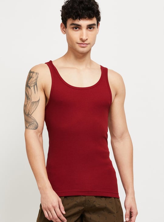 Men Ribbed Racerback Vest - Set of 2 