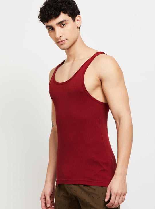 Men Ribbed Racerback Vest - Set of 2 
