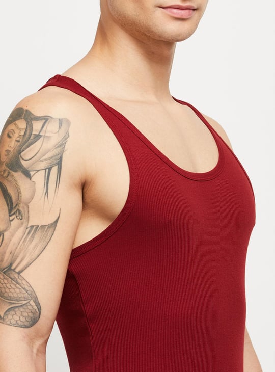 Men Ribbed Racerback Vest - Set of 2 