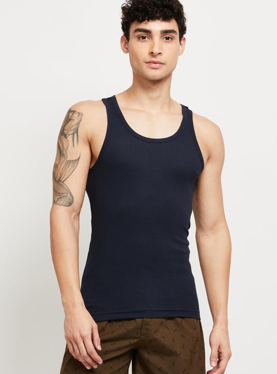 Men Ribbed Racerback Vest - Set of 2 