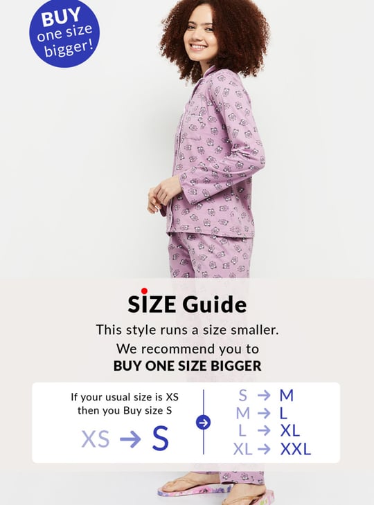 Women Printed Shirt and Elasticated Pyjamas 