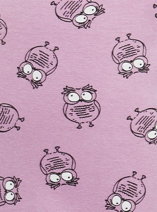 Women Printed Shirt and Elasticated Pyjamas 