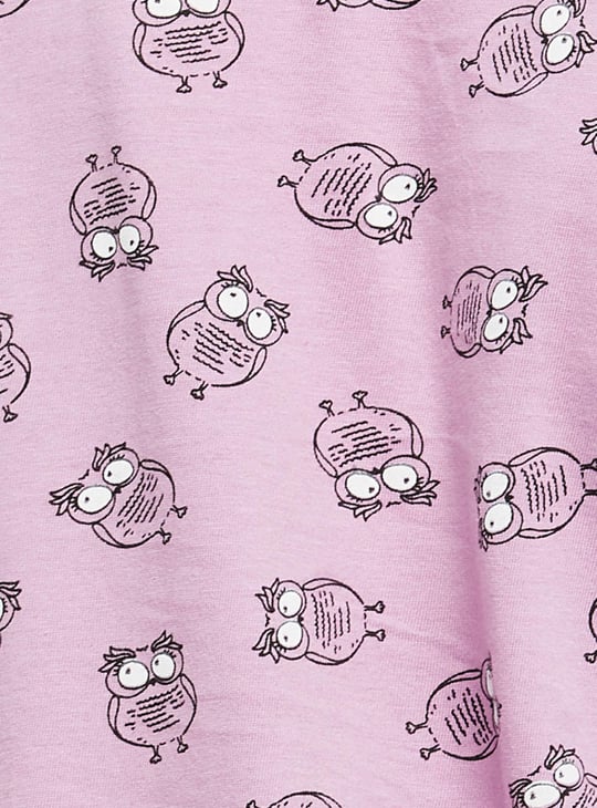 Women Printed Shirt and Elasticated Pyjamas 