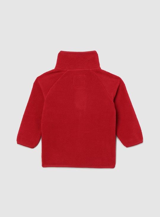 Boys Textured Zip Closure Winter Jacket 