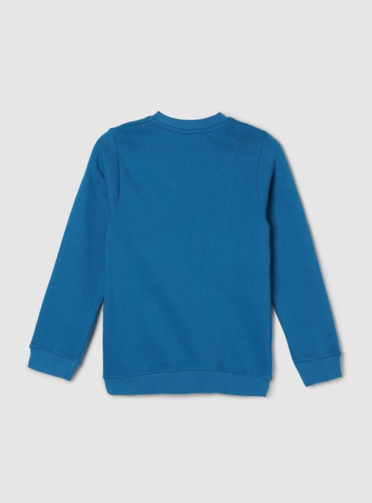 Boys Typographic Printed Applique Detail Crew Neck Sweatshirt 