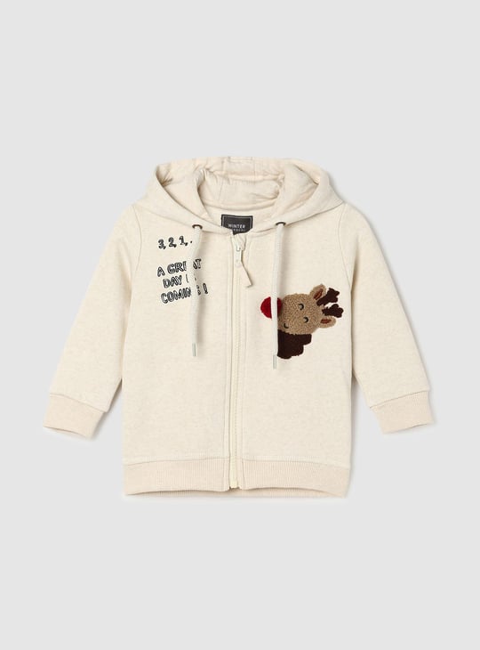 Boys Appliqued Hooded Medium Sweatshirt