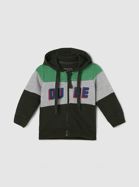 Boys Colourblock Sweatshirt with Hood