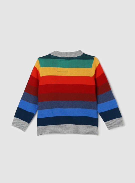 Boys Striped Crew Neck Sweater
