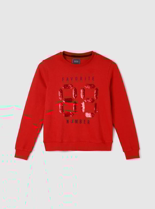 Boys Embellished Full Sleeves Sweatshirt
