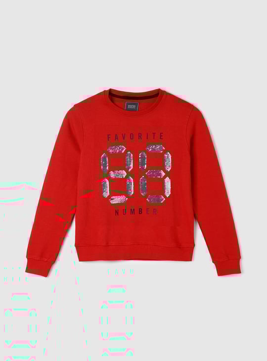 Boys Embellished Full Sleeves Sweatshirt