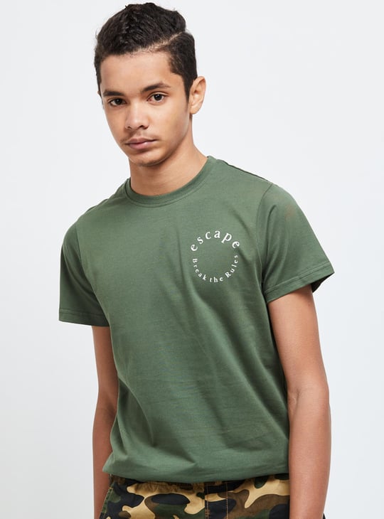 Boys Typographic Printed Crew Neck T-shirt 