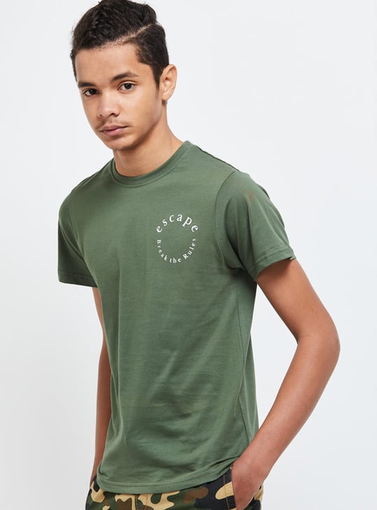 Boys Typographic Printed Crew Neck T-shirt 