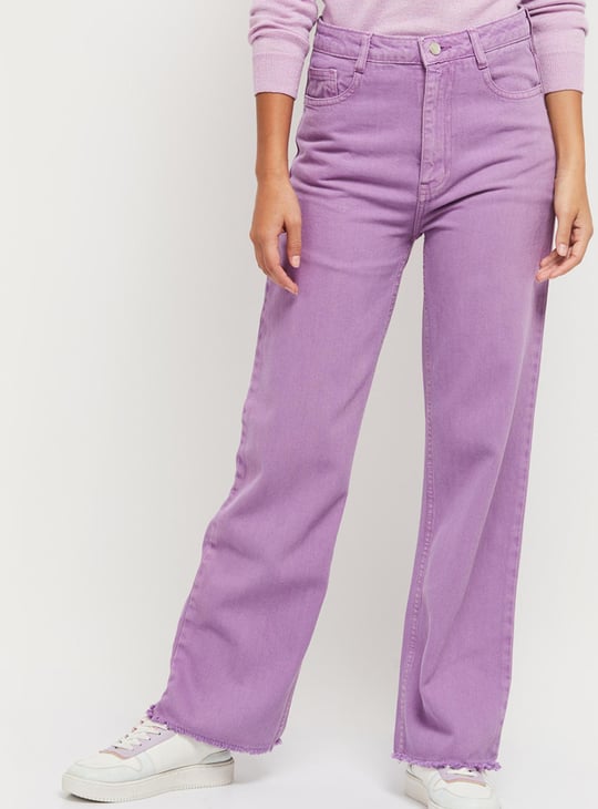 Women Solid Regular Fit Flared Jeans 