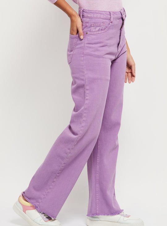 Women Solid Regular Fit Flared Jeans 