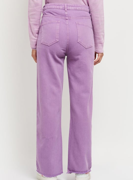 Women Solid Regular Fit Flared Jeans 