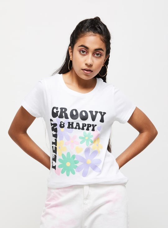 Girls Graphic Printed Short Sleeve T-shirt 