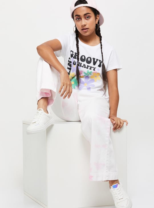 Girls Graphic Printed Short Sleeve T-shirt 