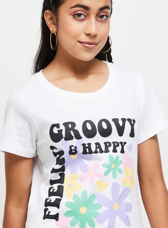 Girls Graphic Printed Short Sleeve T-shirt 