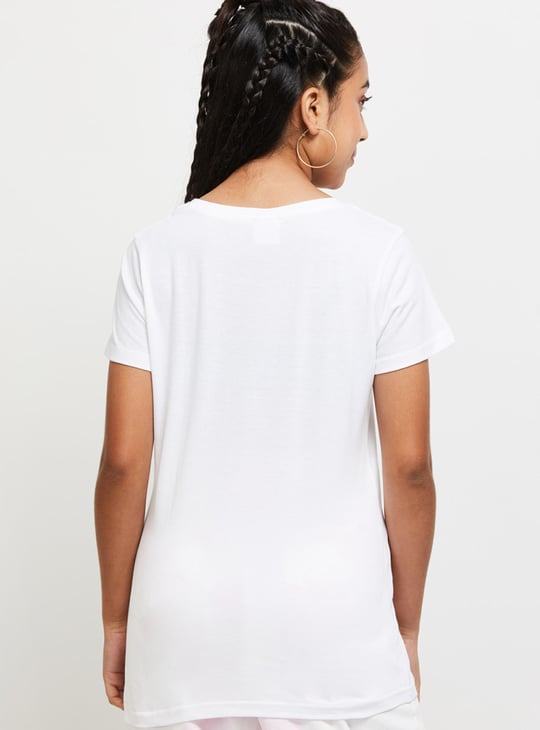 Girls Graphic Printed Short Sleeve T-shirt 