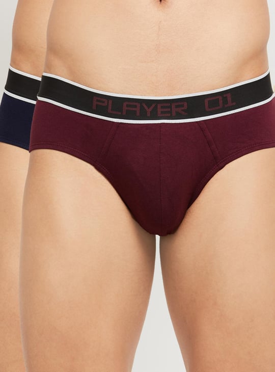 Men Colourblock Elasticated Waist Brief - Pack of 2