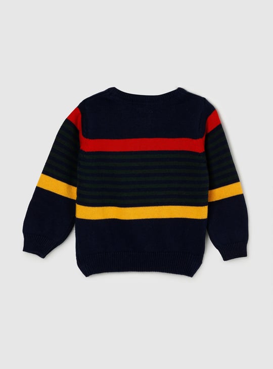 Boys Striped Crew Neck Sweater