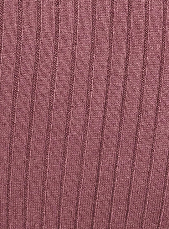 Women Rib Knit Collared Top