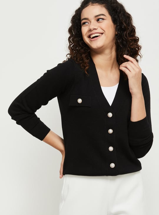 Women Embellished V-Neck Cardigan