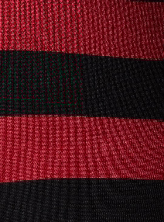 Women Colourblock Full Sleeves Knitted Crop Top