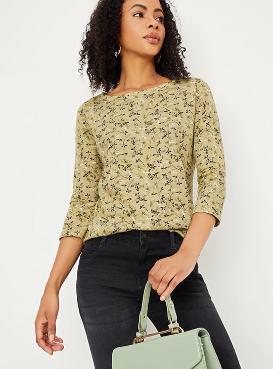 Women Printed Three-Quarter Sleeves Top