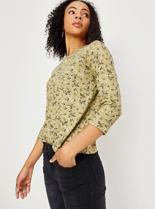 Women Printed Three-Quarter Sleeves Top
