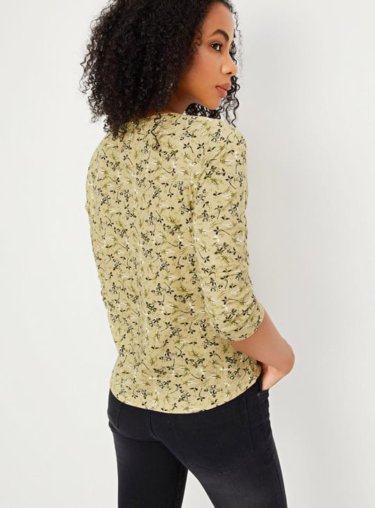 Women Printed Three-Quarter Sleeves Top