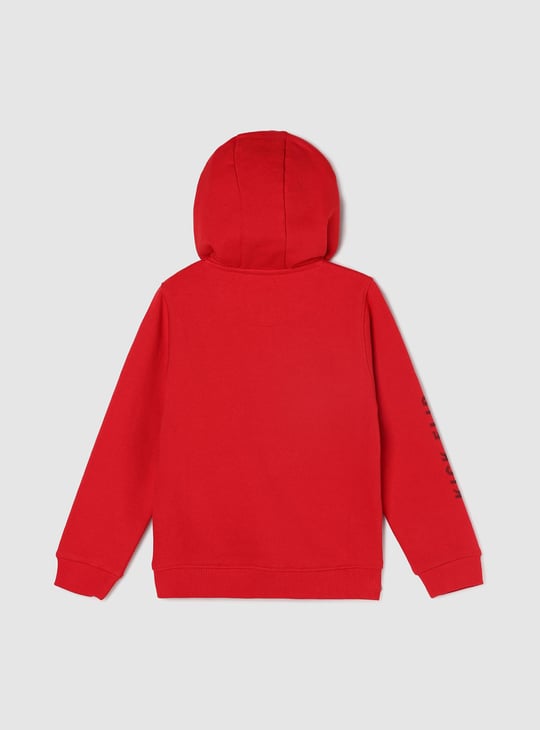 Boys Graphic Printed Sweatshirt with Hooded Neckline