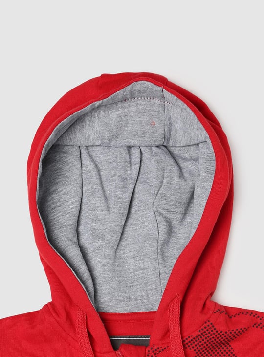 Boys Graphic Printed Sweatshirt with Hooded Neckline
