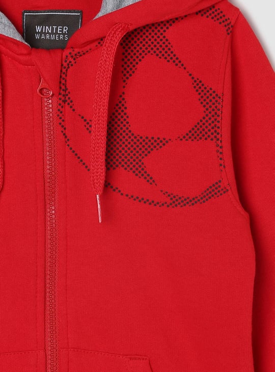 Boys Graphic Printed Sweatshirt with Hooded Neckline