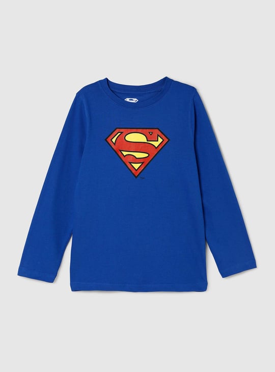Boys Superman Print Full Sleeves T-shirt 
