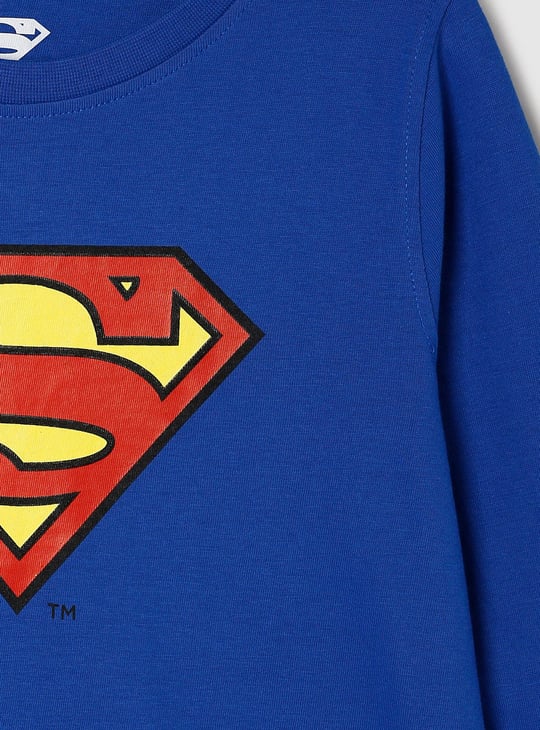 Boys Superman Print Full Sleeves T-shirt 