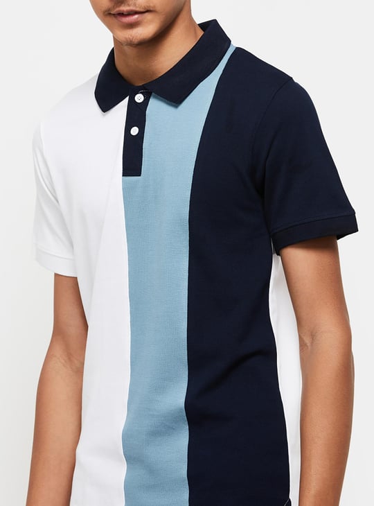 Boys Colourblocked Regular Fit Polo T-shirt