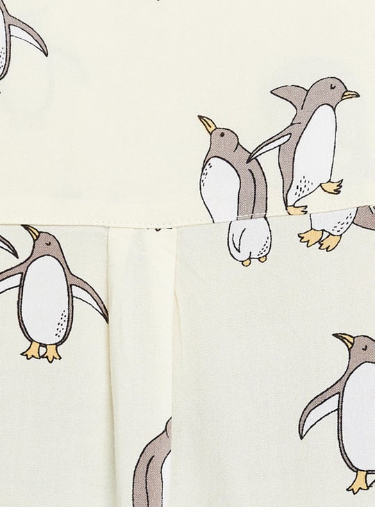 Girls Graphic Print Lapel Collar Shirt 